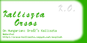 kalliszta orsos business card